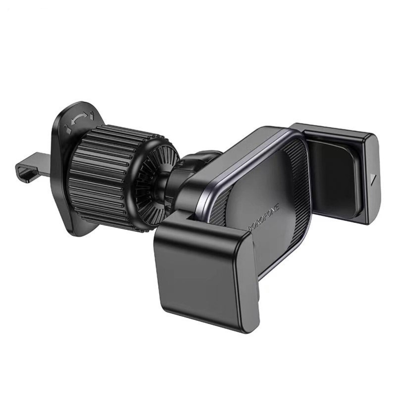 Тримач для мобільного BOROFONE BH106 Ascend pull clip car holder(air outlet) Black Metal Gray (6941991109713)