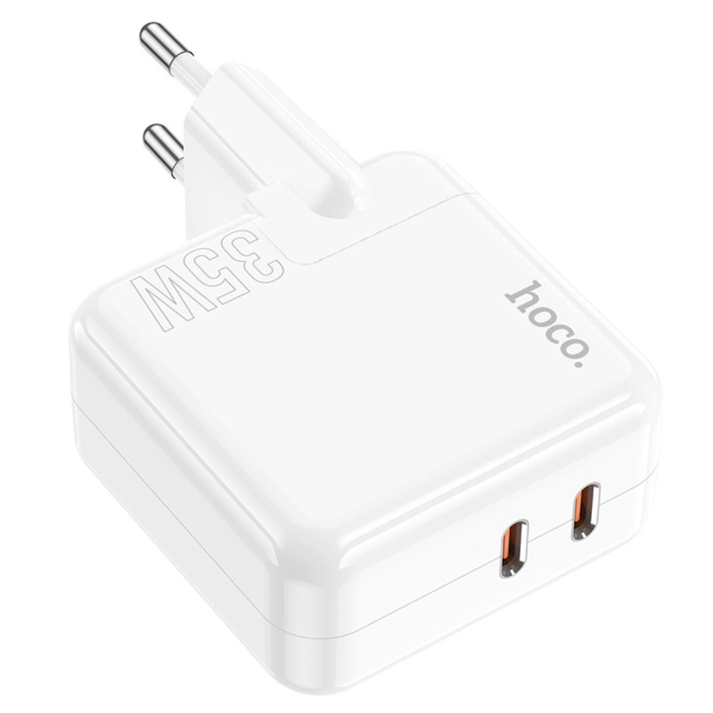 Мережевий зарядний пристрій HOCO C110A Lucky dual-port PD35W(2C) charger White (6931474790804 )