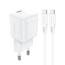 Мережевий зарядний пристрій ACEFAST A73 mini PD20W GaN single USB-C charger set (C3-03) White (6974316282655)