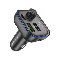 АЗП з FM-модулятором BOROFONE BC54 Acertar PD30W+QC3.0 car BT FM transmitter 18W Black (6941991109850)