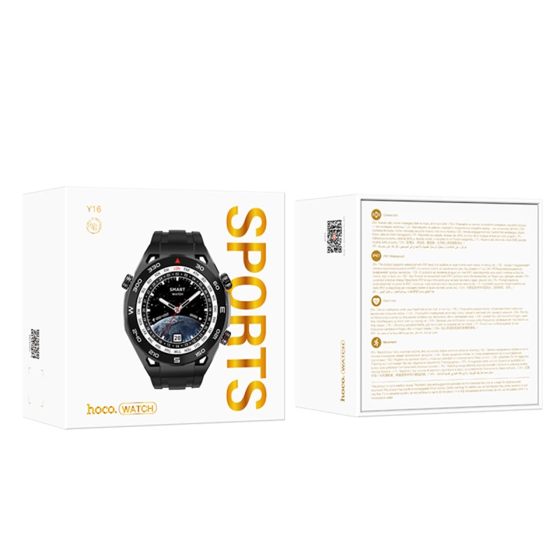 Смарт-годинник HOCO Y16 Smart sports watch(call version) Black (6942007603065 )