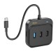 Хаб HOCO HB37 Easy link 6-in-1 Multiport Adapter(HDTV+RJ45+USB3.0+USB2.0*2+PD100W) Black (6931474799029 )