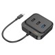 Хаб HOCO HB37 Easy link 6-in-1 Multiport Adapter(HDTV+RJ45+USB3.0+USB2.0*2+PD100W) Black (6931474799029 )