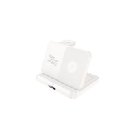 Бездротовий зарядний пристрій HOCO CQ7 Pass folding 3-in-1 wireless fast charger(iWatch+SAM) Milky White (6942007617161 )