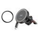 Тримач для мобiльного з БЗП BOROFONE BH207 Mona retractable magnetic wireless fast charging car holder(air outlet) Black (6941991108617)
