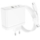 Мережевий зарядний пристрій BOROFONE BN11 Imperial PD100W three-port(2C1A) charger set(Type-C to Type-C) White (6941991103780)