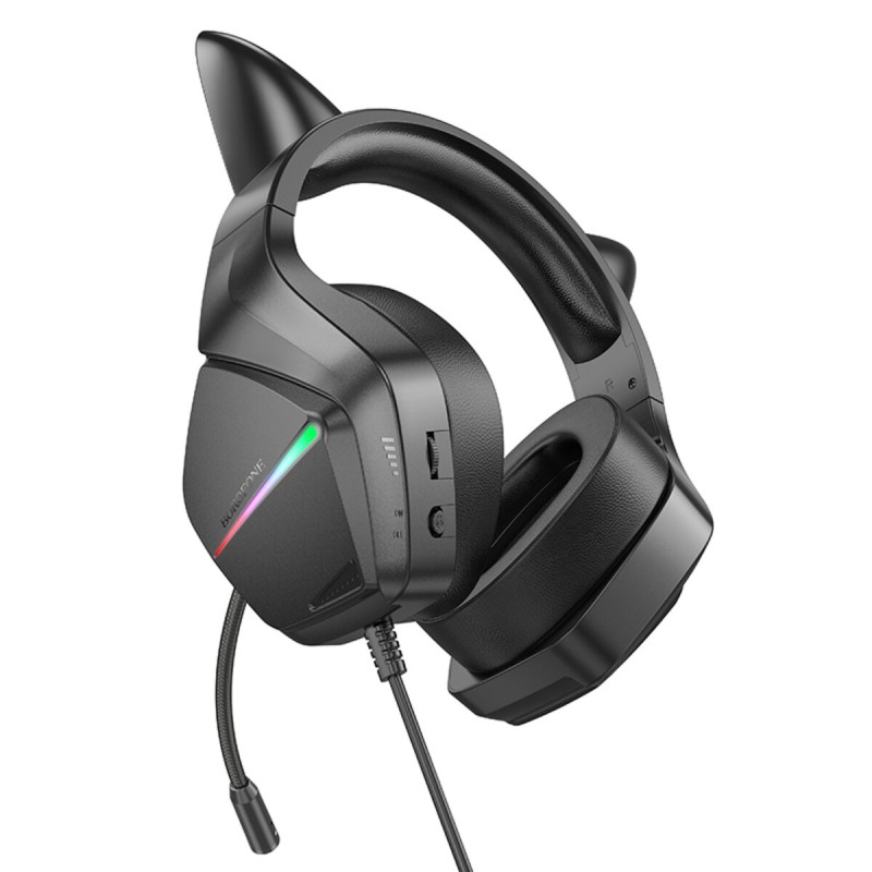 Навушники BOROFONE BO106 Cute cat ear luminous gaming headphones Phantom Cat (6941991105357)