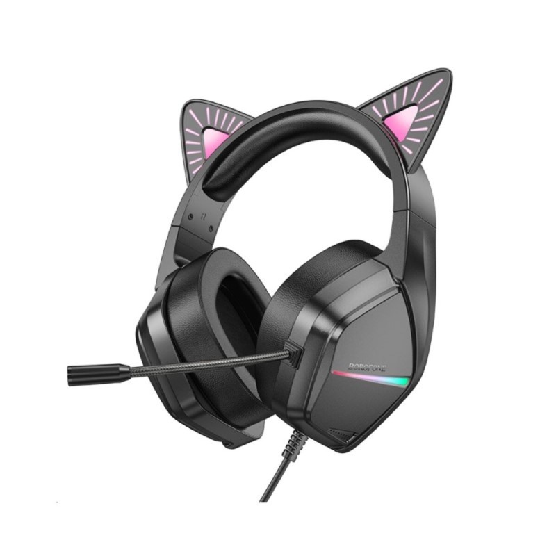 Навушники BOROFONE BO106 Cute cat ear luminous gaming headphones Phantom Cat (6941991105357)
