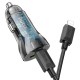 Автомобільний зарядний пристрій HOCO Z47A Transparent Discovery Edition dual port PD30W+QC3.0 car charger set(C to iP) Transparent Black (6931474782298)