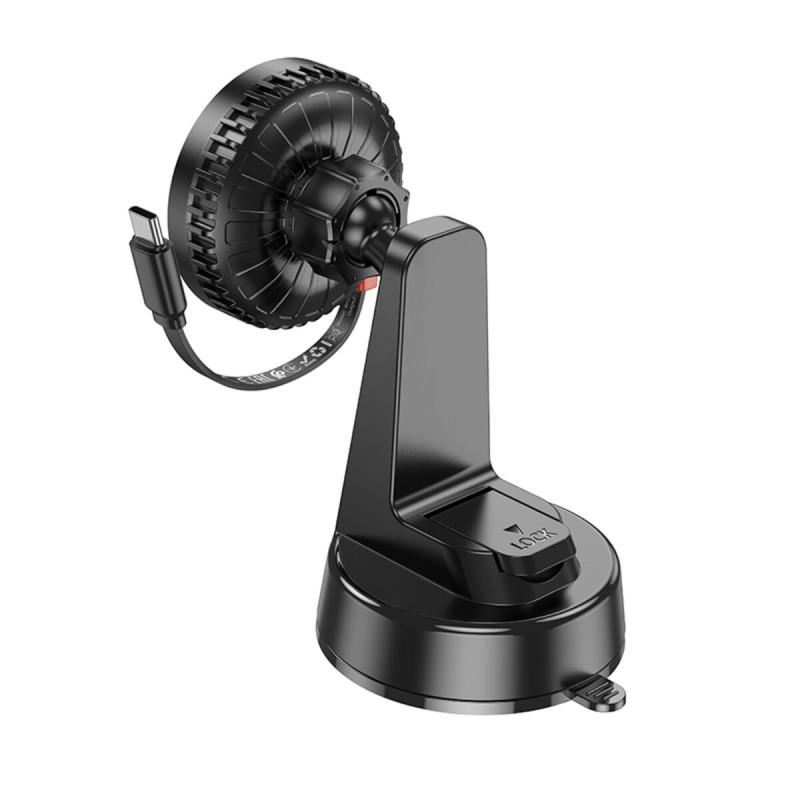 Тримач для мобiльного з БЗП BOROFONE BH208 Mona retractable magnetic wireless fast charging car holder(center console) Black (6941991108624)