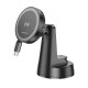 Тримач для мобiльного з БЗП BOROFONE BH208 Mona retractable magnetic wireless fast charging car holder(center console) Black (6941991108624)