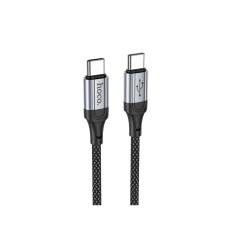 Кабель HOCO X102 Type-C to Type-C 3A, 1m, nylon, aluminum connectors, Black (6942007608787)