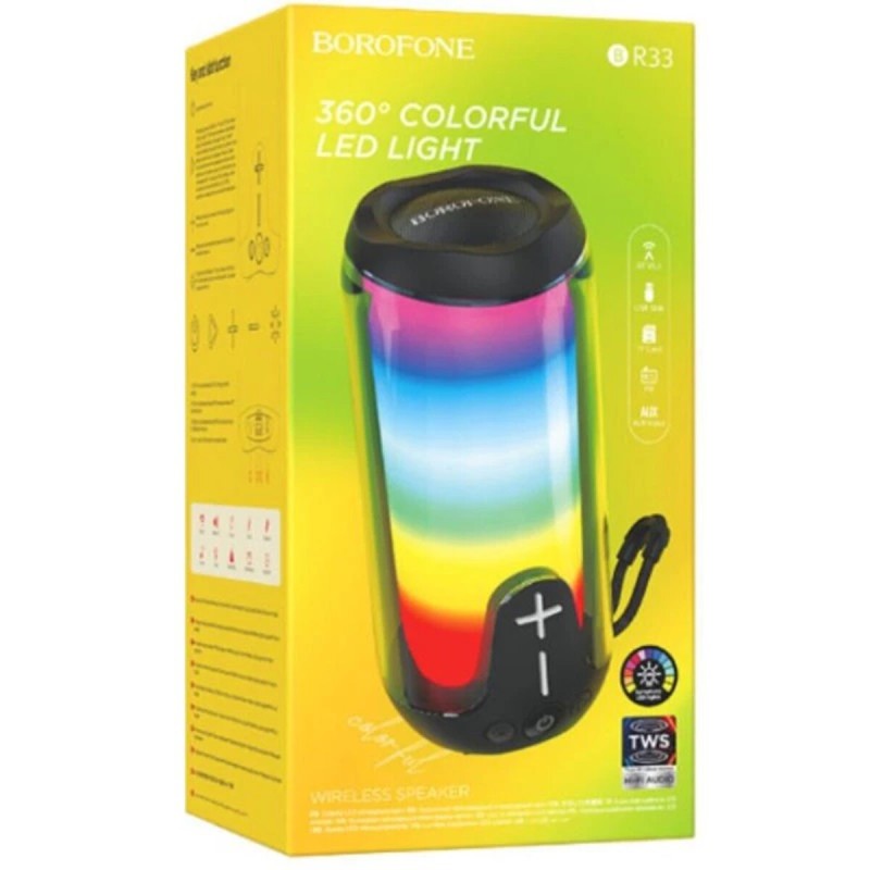 Портативна колонка BOROFONE BR33 Pulse color sports BT speaker Black (6941991105784)