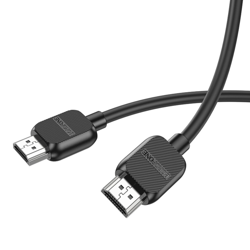 Кабель BOROFONE BUS02 Vivido HDTV 2.0 male-to-male 4K HD data cable(L=1M) Black (6941991105975)