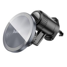 Тримач для мобільного HOCO H23 Alma metal ring magnetic car holder(air outlet) Black Metal Gray (6942007606615)