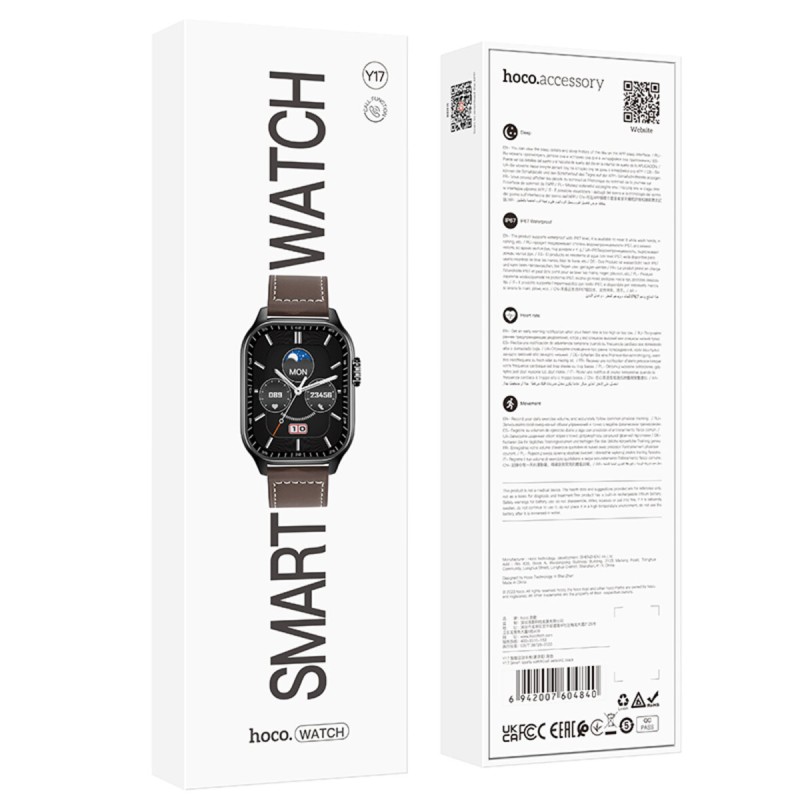 Смарт-годинник HOCO Y17 Smart sports watch(call version) Black (6942007604840 )
