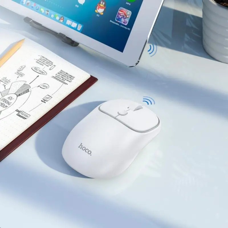 Миша Hoco GM25 Royal dual-mode business wireless mouse Space White (6942007608534 )
