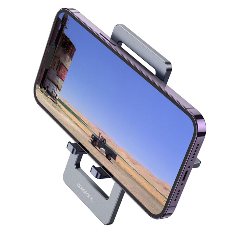 Тримач для мобільного BOROFONE BH112 Kerry metal folding desktop stand Metal Gray (6941991109980)