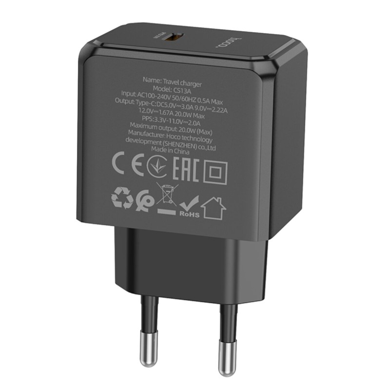 Мережевий зарядний пристрій HOCO CS13A Ocean single port PD20W charger Black (6942007603805 )