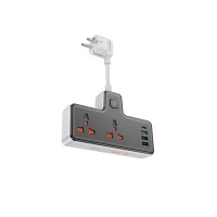 Мережевий подовжувач HOCO  AC12A Reise 2-position expansion socket(PD30W/1C3A) Black (6942007607094 )