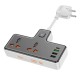 Мережевий подовжувач HOCO  AC12A Reise 2-position expansion socket(PD30W/1C3A) Black (6942007607094 )