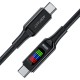 Кабель ACEFAST C7-03 Type-C to Type-C 5A, 100W, 1.2m, nylon, zinc connectors, LED, Black (6974316282778)