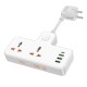 Мережевий подовжувач HOCO  AC12A Reise 2-position expansion socket(PD30W/1C3A) White (6942007607100 )