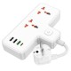 Мережевий подовжувач HOCO  AC12A Reise 2-position expansion socket(PD30W/1C3A) White (6942007607100 )