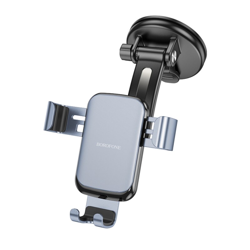 Тримач для мобільного BOROFONE BH95 Warrior gravity car holder(center console) Black Metal Gray (6941991105340)
