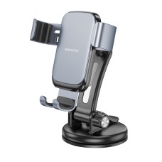 Тримач для мобільного BOROFONE BH95 Warrior gravity car holder(center console) Black Metal Gray (6941991105340)