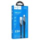 Кабель HOCO U119 USB to iP 2.4A, 1.2m, nylon, aluminum connectors, Black (6942007604987)