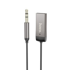 Bluetooth-ресивер HOCO E78 Benefit car AUX BT receiver with cable Black Metal Gray (6942007605663 )