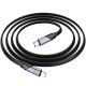 Кабель HOCO U119 Type-C to iP PD 27W, 1.2m, nylon, aluminum connectors, Black (6942007604963)