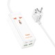 Мережевий подовжувач HOCO AC10A Barry PD65W GaN (2C2A with 1 socket) desktop charger White (6942007601689 )