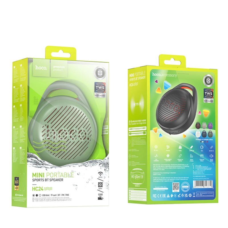 Портативна колонка HOCO HC24 Hearty sports BT speaker Spruce Green (6942007616423 )