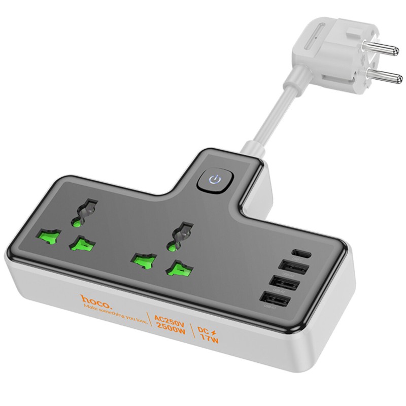 Мережевий подовжувач HOCO  AC11A Voyage 2-position expansion socket(1C3A) Black (6942007607056 )