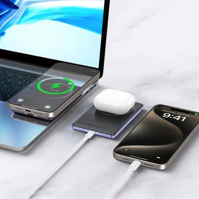 Зовнішній акумулятор BOROFONE BJ50 Leader PD20W magnetic power bank(5000mAh) Purple (6941991110320)