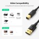 Кабель UGREEN US135 USB 2.0 AM to BM Print Cable 1m (Black) (UGR-20846)