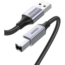 Кабель UGREEN US369 USB-A Male to USB-B 2.0 Printer Cable Alu Case with Braid 1m  (Black)(UGR-80801) (UGR-80801)