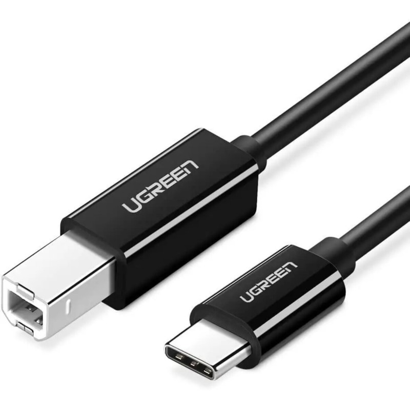 Кабель UGREEN US241 USB-C Male to USB-B 2.0 Male Printer Cable ABS Plastic Case 1m  (Black)(UGR-80811) (UGR-80811)