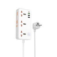 Мережевий подовжувач HOCO AC8A Storm 3-position socket(PD30W/1C3A) White (6942007600101 )