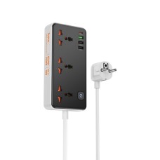 Мережевий подовжувач HOCO AC8A Storm 3-position socket(PD30W/1C3A) Black (6942007600095 )