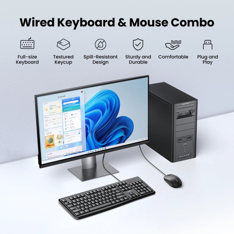 Комплект з  маніпулятора миші та клавіатури UGREEN Wired Keyboard and Mouse Combo (UGR-15217)