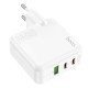 Мережевий зарядний пристрій HOCO C115A Header PD65W  GaN three-port(2C1A) charger White (6931474798312 )