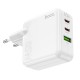 Мережевий зарядний пристрій HOCO C115A Header PD65W  GaN three-port(2C1A) charger White (6931474798312 )