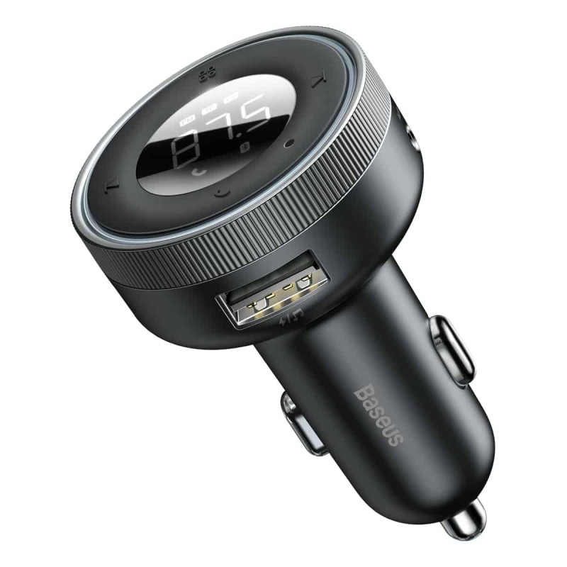 АЗП з FM-модулятор Baseus Enjoy Car Wireless MP3 Charger (Wireless 5.0+5V/3.4A) Black (CCLH-01_)