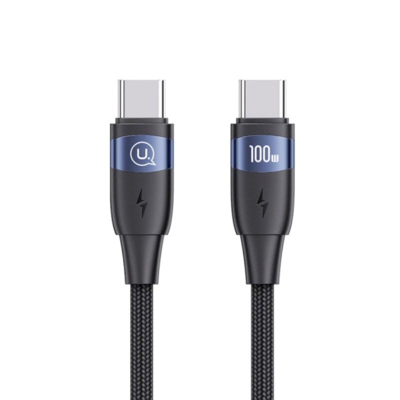 Кабель Usams US-SJ632 U85 Type-C To Type-C PD100W Aluminum Alloy Fast Charging & Data Cable black (SJ632USB01)