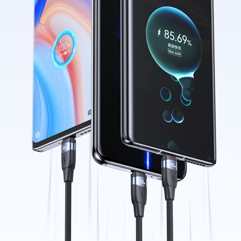 Кабель Usams US-SJ632 U85 Type-C To Type-C PD100W Aluminum Alloy Fast Charging & Data Cable black (SJ632USB01)