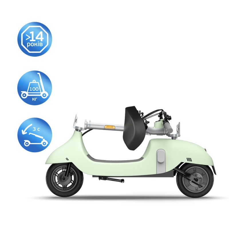 Електросамокат з сидінням OKAI Ceetle PRO EA10C Mint Green 10', 350(900)W, 25Km/h, 10,4Ah, 55Km, 20%,NFC, App, 29kg (EA10C-MG)