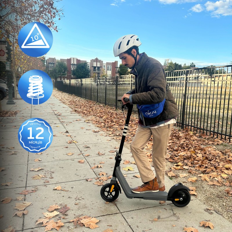 Електросамокат OKAI Zippy ES50С  8" 250W/500W, 5.2Ah, 20 km, 25 km/h, 10°, 13.5 kg (ES50C-B)